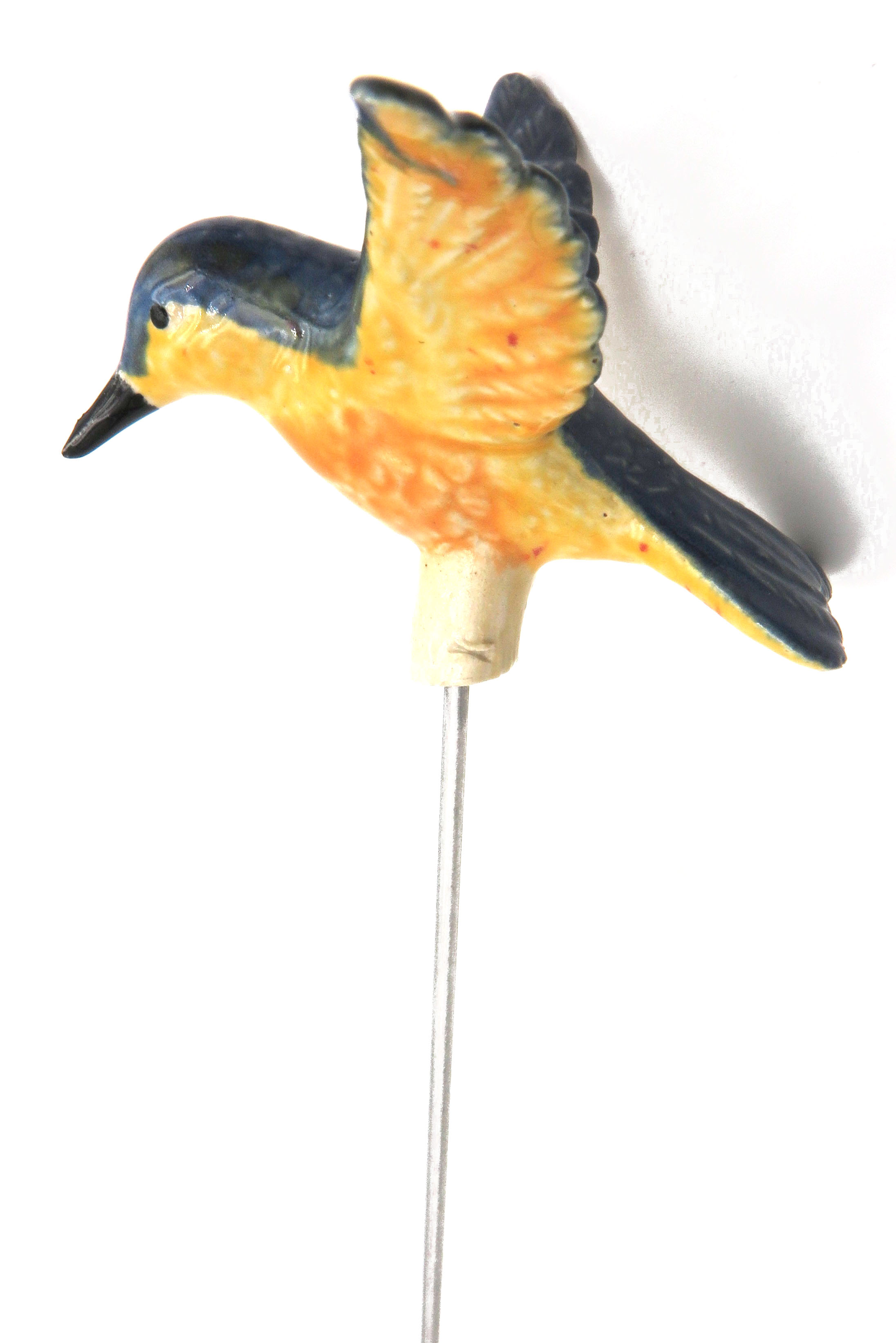 Kolibri zum Stecken Blau Orange/ 8 cm