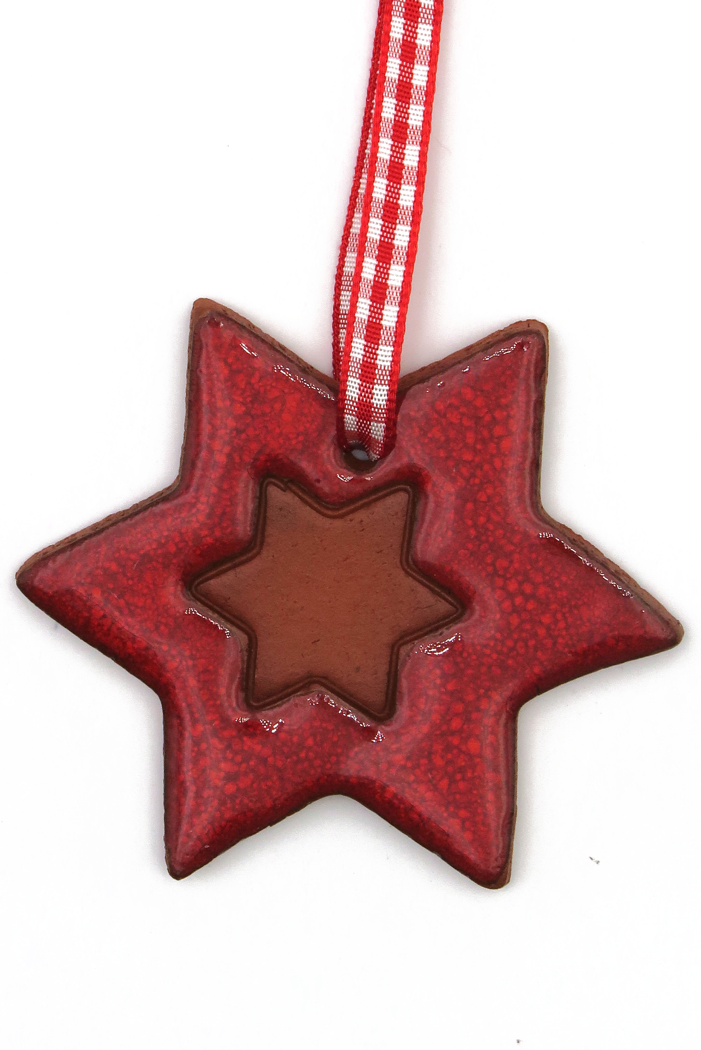 Stern Geschenk Anhänger Weihnachten rot/ M 7,5cm