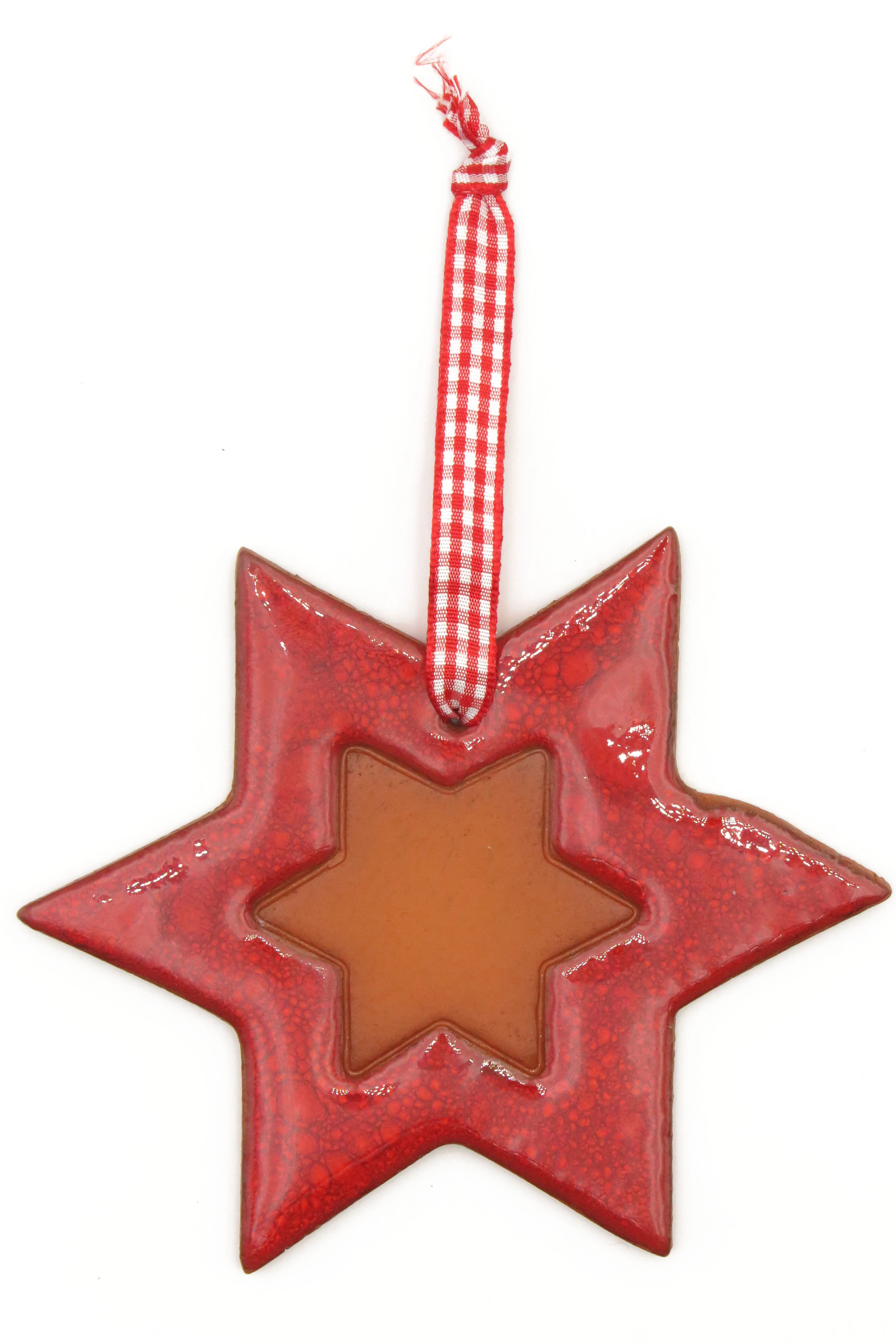 Stern Keramik Geschenk Anhänger rot/ L 13cm