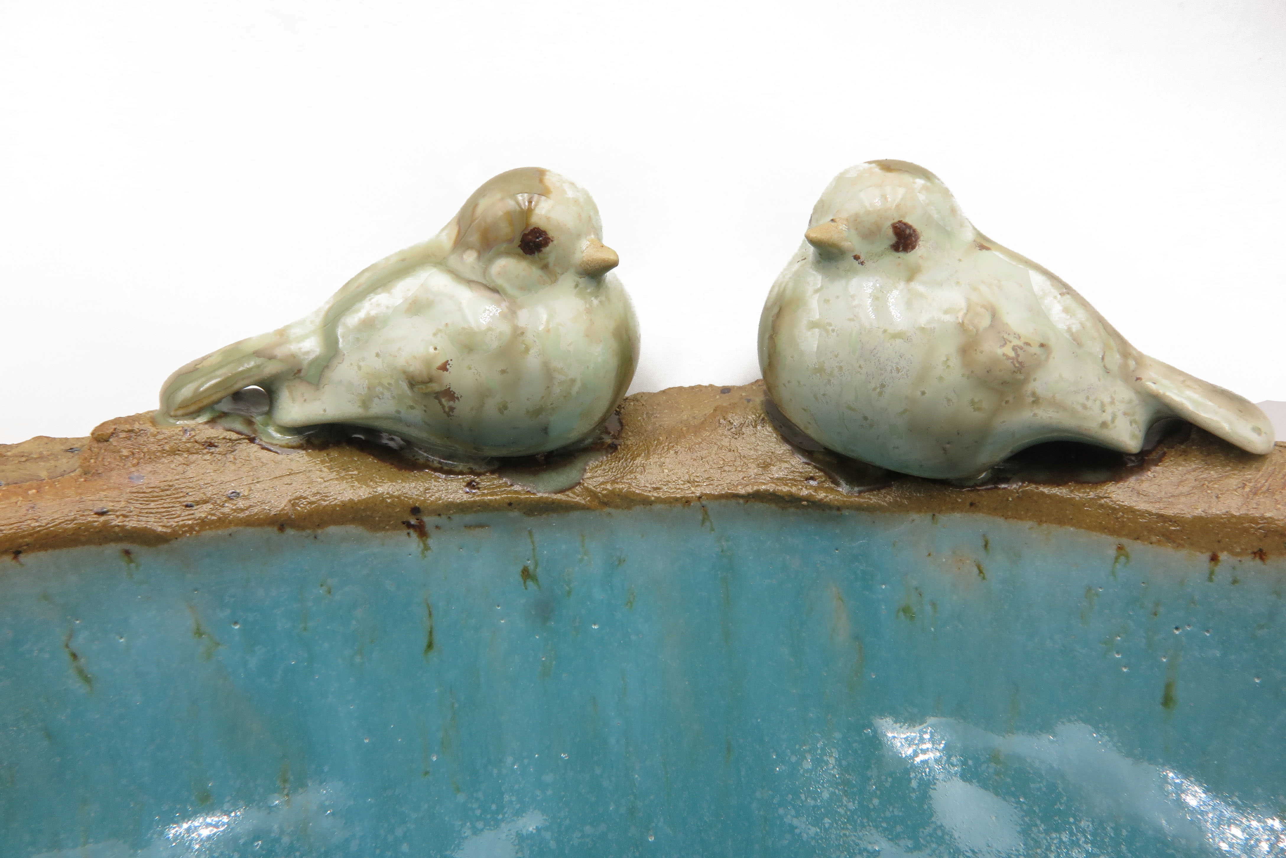 Igeltränke Insektentränke Vogelbad Keramik in türkisem Wasserblau/ 26 cm