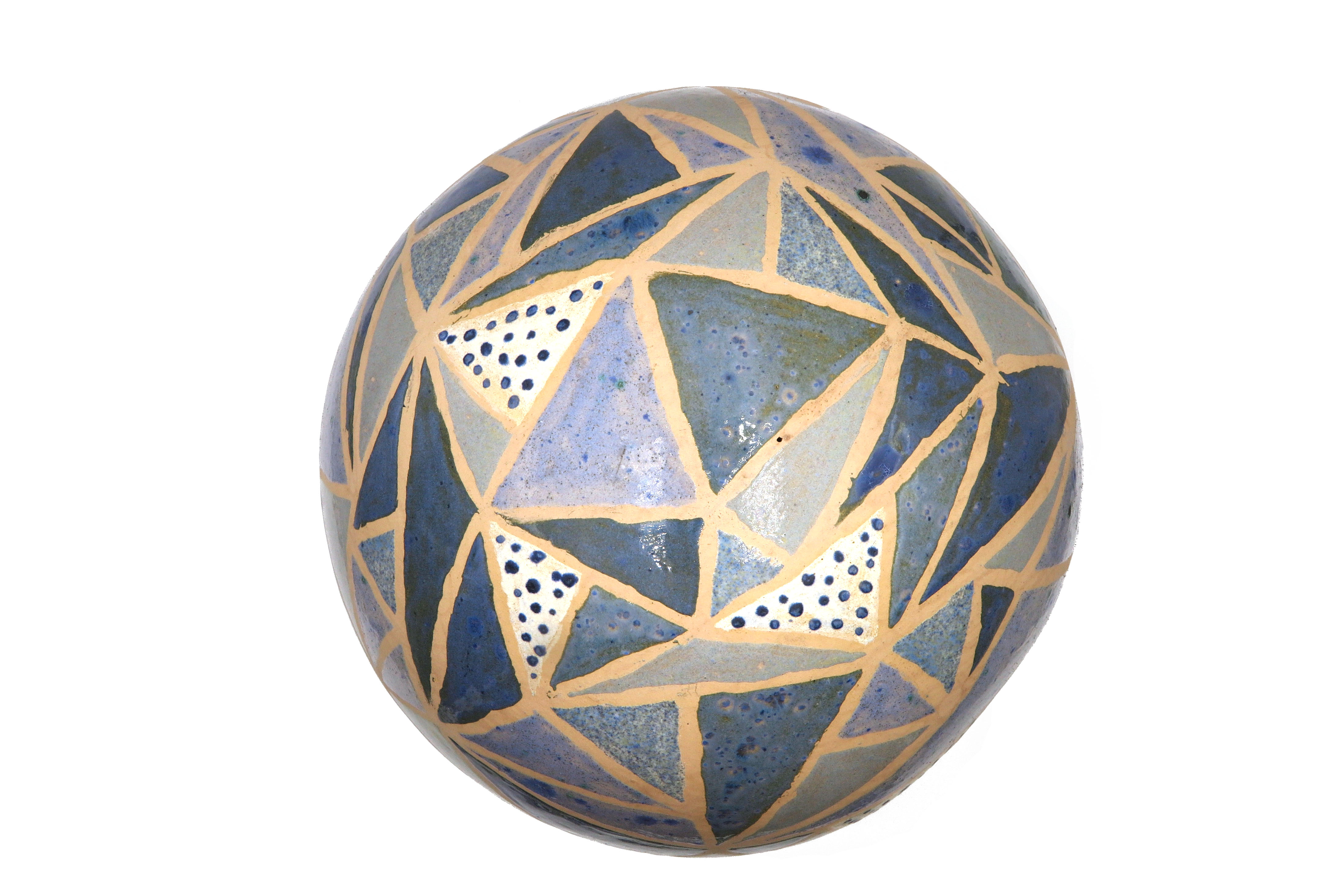  Kugel in Mosaikoptik, Blautönen  / L 28 cm