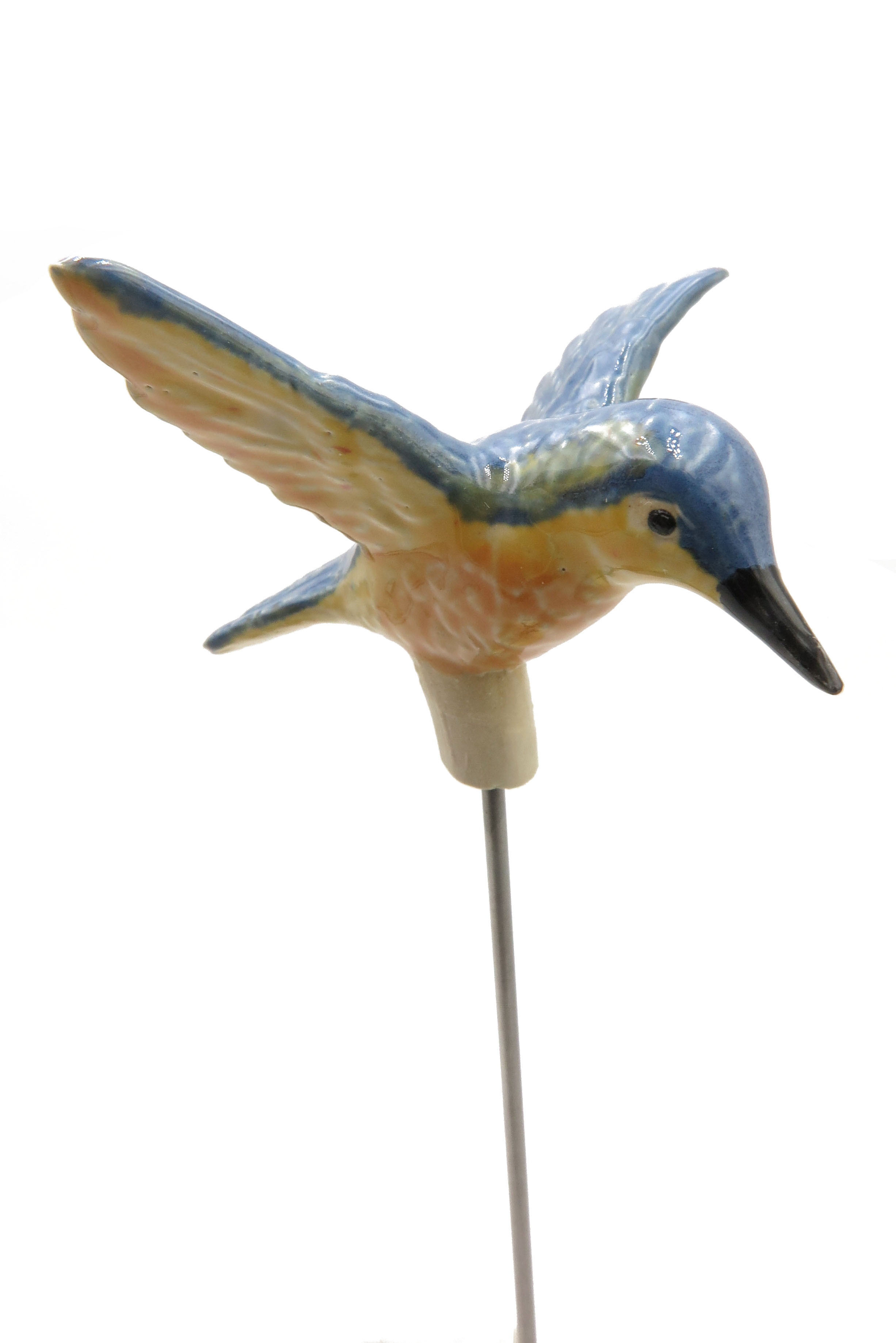 Kolibri zum Stecken Blau Orange/ 8 cm