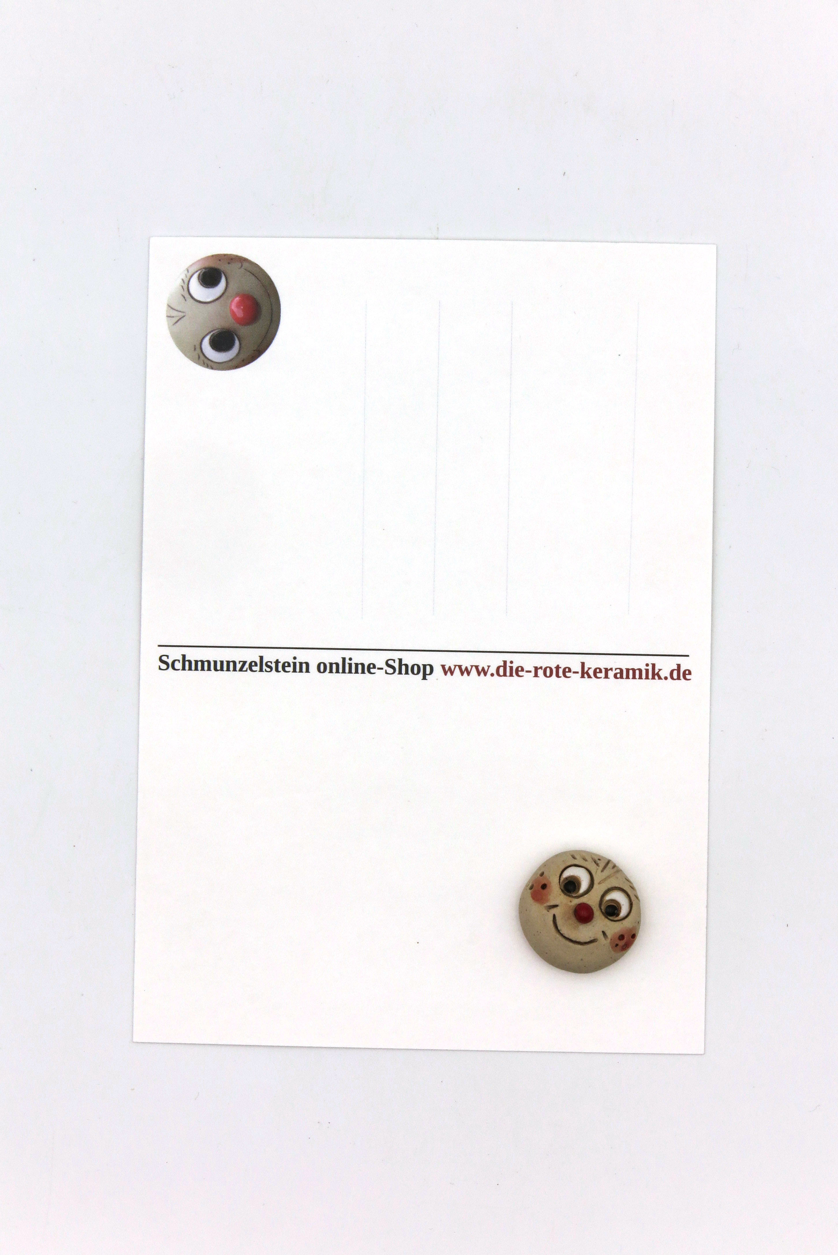 Schmunzelstein zum Einstecken mit Spruch-Postkarte in Größe S/ 1,5cm