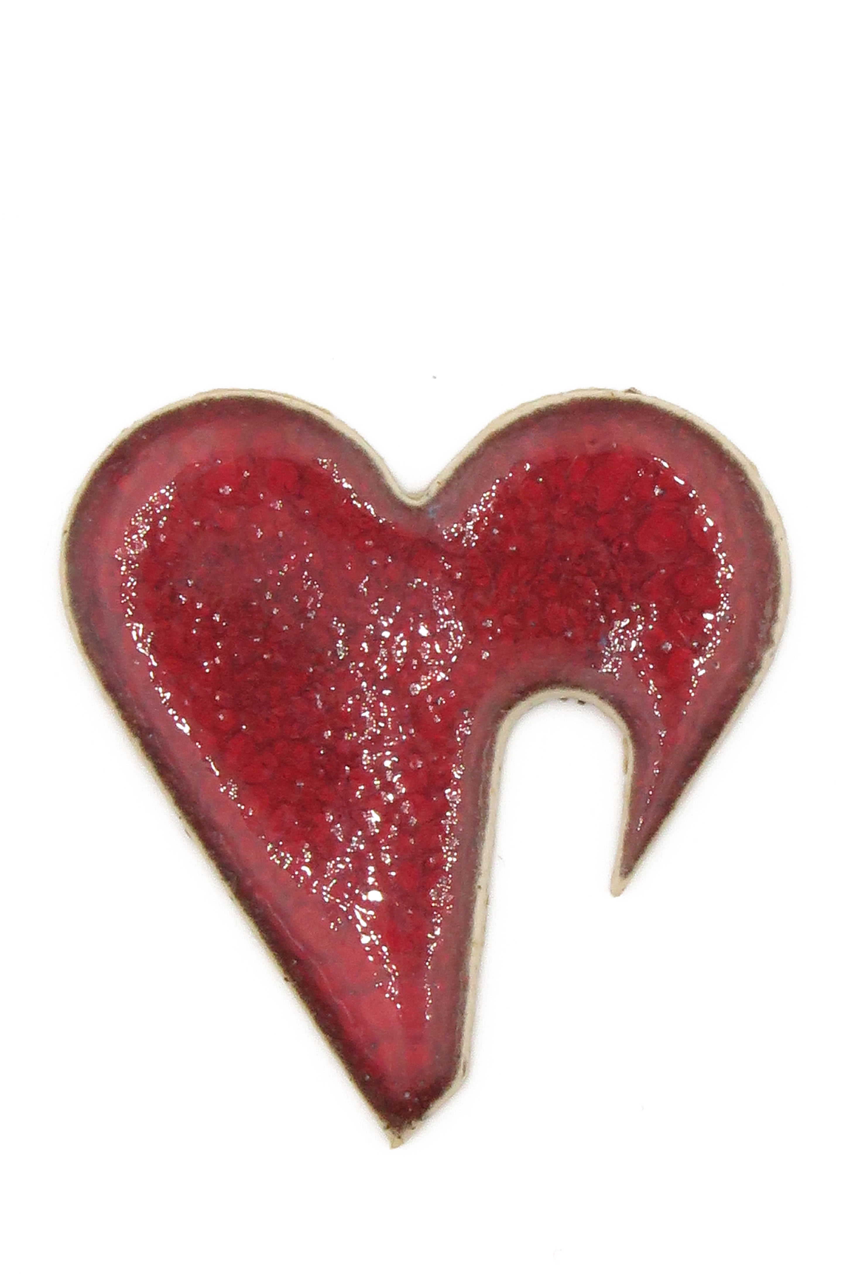 Herz Keramik  Tasse Tischschmuck rot/ M 4,5cm