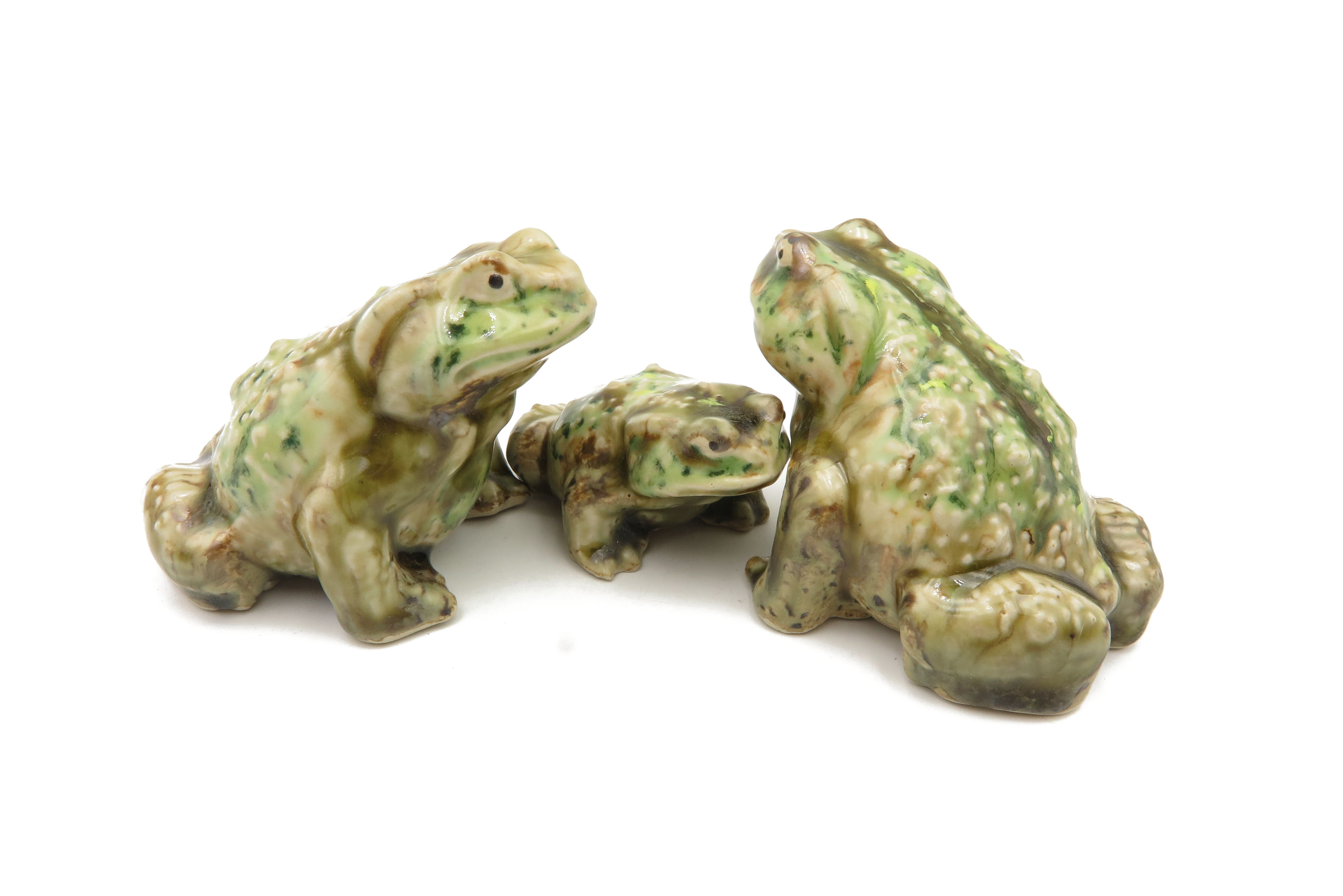 Frosch - Familie/ Kröte Waldgrün/ L 9cm, M 6,5 cm
