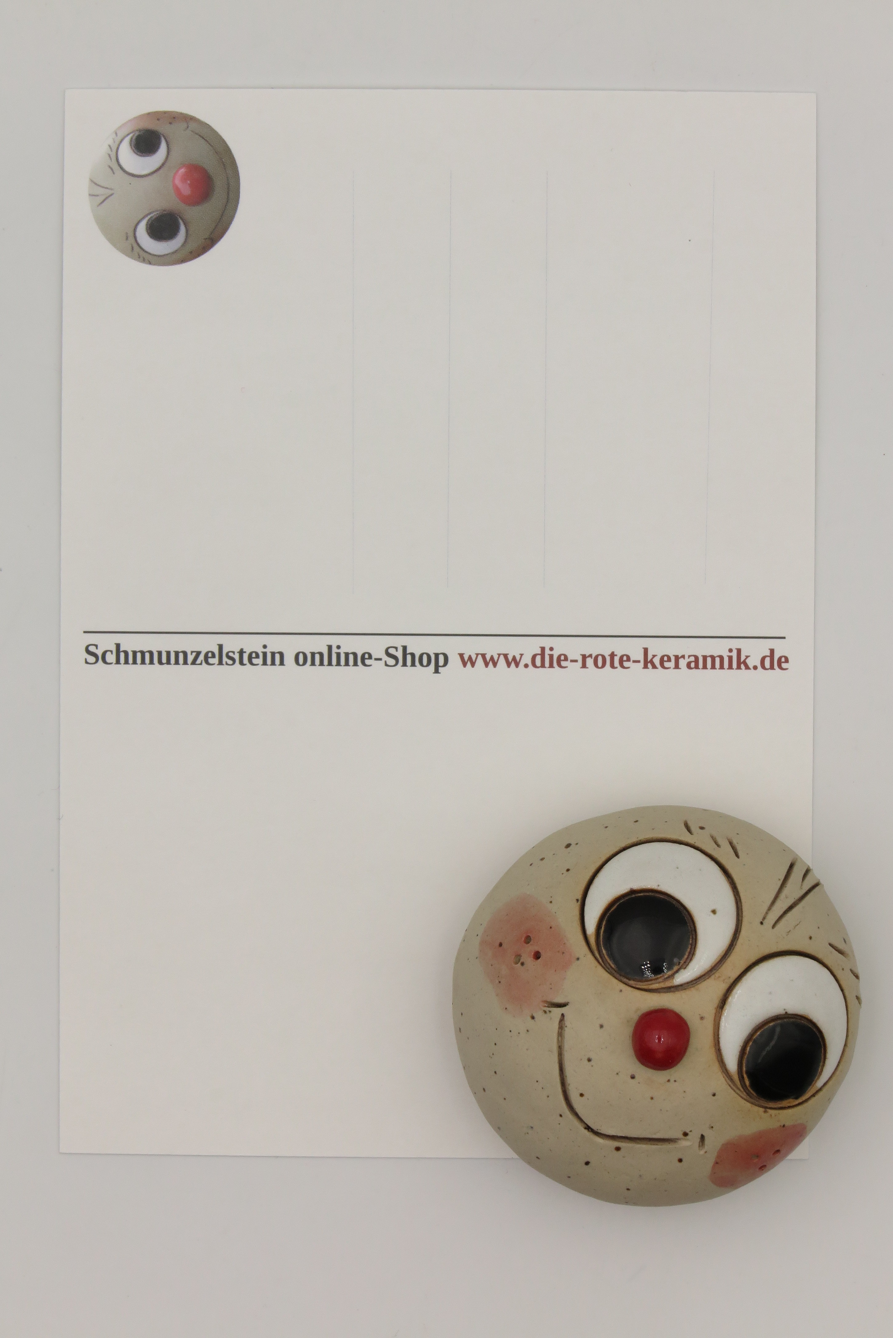 Schmunzelstein Glücksbringer mit Spruch-Postkarte Größe L/ 5cm